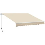 12'X8' Manual Retractable Sun Shade Shelter Outdoor Patio Awning Canopy Cream. Fixed Price $199.99.