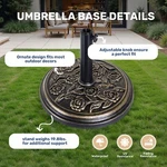 Patio Umbrella Base Heavy Duty Round Stand For Outdoor Poolside Lawn Garden. Fixed Price $39.99.