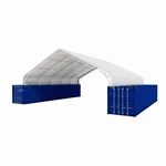 40X40X15FT Shipping Container Shelter (22 Oz Pvc) Cover Double Truss Peak Tent. Fixed Price $7599.00.
