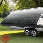 Alphabetacre 19FT Rv Awning Fabric Ombr Black Vinyl. Fixed Price $179.99.
