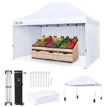 Crown Shades 10X15 Pop Up Canopy W/4 Sidewalls, Tent For Events( Used). Fixed Price $297.40.