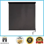Seasun Moonstone Dark Brown Cordless Outdoor Roller Shade With Valance 120 X 96. Fixed Price $360.99.