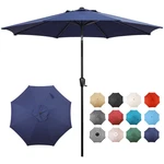 Sun-ray 9' Round Patio Umbrella With Push-button Tilt & Crank Lift, Multi Colors. Fixed Price $49.99.