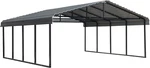 Charcoal Arrow 20'X20' Galvanized Steel Double Carport Kit - Durable Shelter. Fixed Price $3337.99.