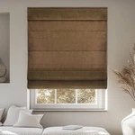 33"X64" Chicology Light Filtering Roman Shade Belgian Chocolate. Fixed Price $24.99.