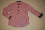 Boys L/s Shirt Red Micro-stripe Button Up Tent Campfire Moose Bear Size Xl 14-16. Fixed Price $18.99.