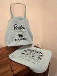 Barbie Stanley Baby Blue Tote Bag & Glasses Pop-up Exclusive. Fixed Price $25.00.