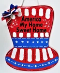 Americana My Home Sweet Hat Sign Deck Patio Porch Wall Door Hanger Plaque. Fixed Price $13.99.