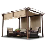 2PCS 15.5X4FT Pergola Canopy Replacement Cover Tan UV20+ 180G W/ Valance. Fixed Price $59.90.