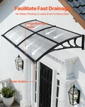38X78IN Door Awning Canopy Clear Polycarbonate Rain Snow Sun Protection. Fixed Price $91.99.