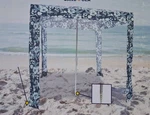Easy Pop-up Beach Cabana Canopy Shade Tent Hibiscus Print & Carry Bag 7'X7' New. Fixed Price $150.00.