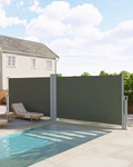 Double Retractable Side Awning - 71" X 236" Outdoor Privacy Screen & Fence. Fixed Price $234.99.