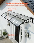 38X117IN Door Awning Canopy Clear Polycarbonate Rain Snow Sun Protection. Fixed Price $131.99.