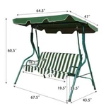 Costway 3 Seater Conopy Steel Frame Swing Glider Hammock Cushioned Back Yard.... Fixed Price $250.00.