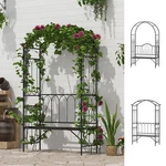43"/45 Steel Metal Outdoor Garden Arbor Archway With Bench Seating Black. Fixed Price $118.16.
