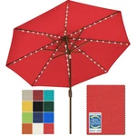 Patio Umbrella 9FT Market Solar Led Lights Upf 50+ Logo Red Eliteshade Grade. Fixed Price $259.99.