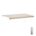Aleko Motorized Retractable Patio Awning 20 X 10 Ft Ivory Color. Fixed Price $504.81.
