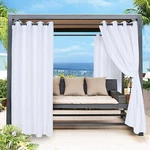 New- Bonzer Waterproof Indoor/outdoor Curtain For Patio Grommet White 52"X108". Fixed Price $16.00.