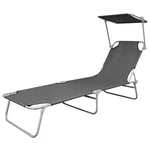 Patio Chair Folding Sunlounger Outdoor Sunbed With Canopy Steel Vidaxl. Fixed Price $72.99.