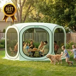 12X12 Pop Up Screen Tent Gazebo Mosquito Net Waterproof Uv Outdoor Canopy Green. Fixed Price $188.95.