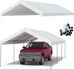10X20FT Carport Replacement Canopy Cover Waterproof Uv White Top Only. Fixed Price $94.93.