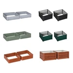 Outsunny Of 2 Raised Garden Bed Galvanized Planter Box Easy Setup. Fixed Price $49.99.