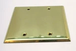 Excellent Solid Brass Twin Gang Blank Four Square Electrical Box Cover. Fixed Price $15.00.