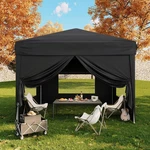 Pop Up Canopy 10X10 Sidewalls Adjustable Height Black 26348ACJ5S Garveelife. Fixed Price $179.99.