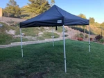 Caravan Canopy Pop Up E-z 10X10 Black Steel Used. Fixed Price $350.00.