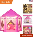 Durable Pink Princess Play Tent - Perfect For Fun Indoor And Outdoor. Fixed Price $42.00.