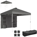 Outsunny 10' X Pop Canopy Tent With Sidewall, UPF50+, Dark Gray. Fixed Price $120.27.