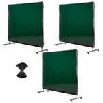 Uimoso 3-PANEL Welding Screen With Frame, 6 X 8 Ft, Includes 12 Wheels. Fixed Price $168.99.