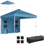 Outsunny 10' X Pop Canopy Tent With Sidewall, UPF50+, Sea Blue. Fixed Price $121.24.