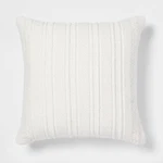 Oversized Textural Woven Square Throw Pillow Cream - Threshold. Fixed Price $11.04.