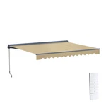 Aleko Semi-cassette Motorized Led Retractable 12X10 Ft Patio Awning Canopy Sand. Fixed Price $441.61.
