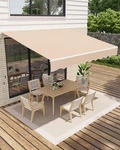 Retractable Awning Waterproof Manual Crank Aluminum Blue Garveelife. Fixed Price $299.99.