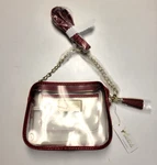 $49 New Klutch Crossbody Chain Strap Clear Bag Zip Top Red Stadium Concert. Fixed Price $24.99.