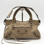 Balenciaga First 2WAY Leather Shoulder Hand Bag Sand 103208 Stud Tassel Auth. Fixed Price $1213.99.