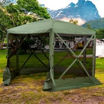 Hexagon Pop Up Party Tent Gazebo W/ Netting, 12', Green. Fixed Price $173.17.